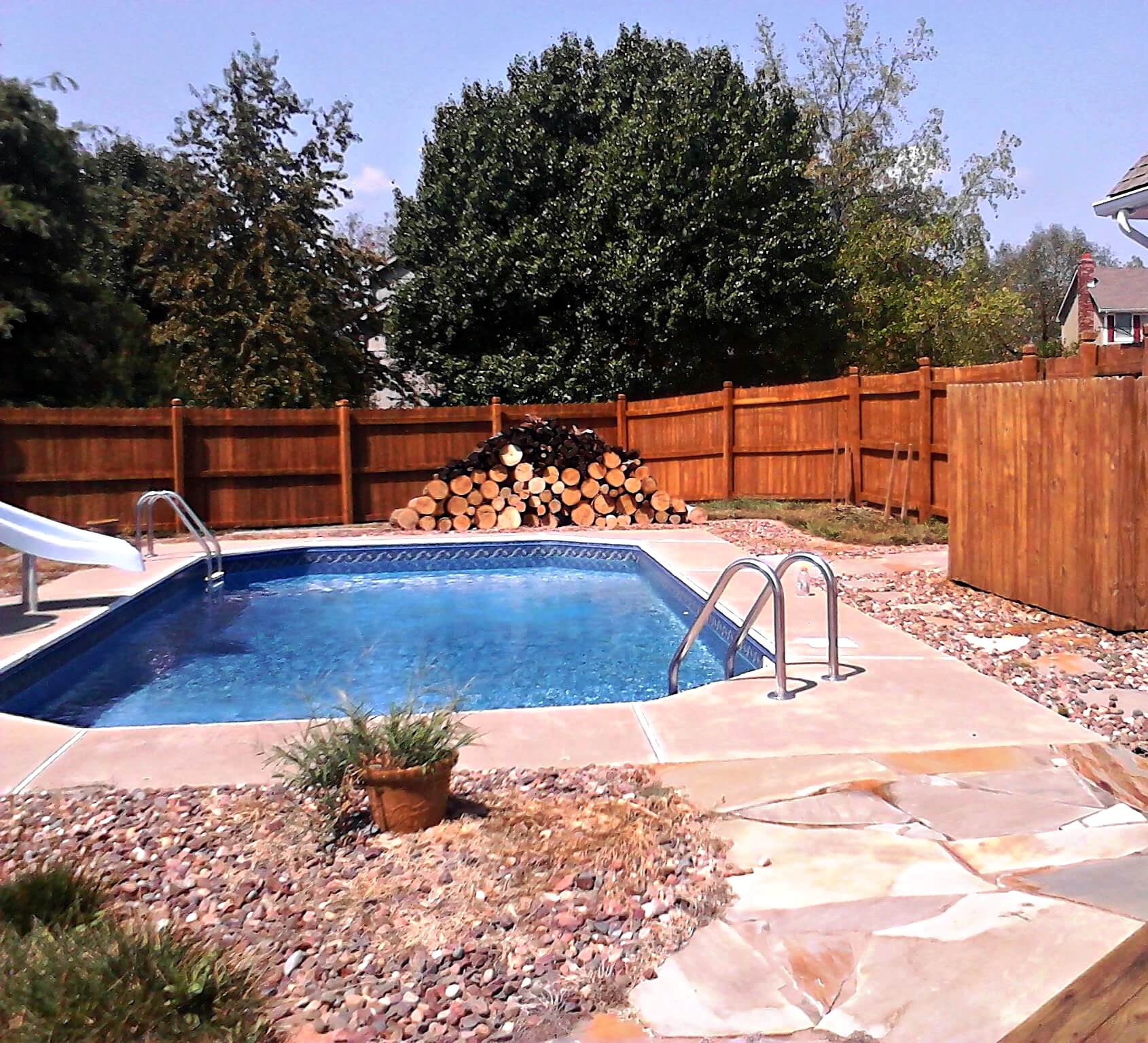Pool Deck Overlay Stained and Sealed