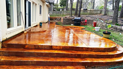 Stained Concrete Patio Using Smith Paints Commercial Grade Stains