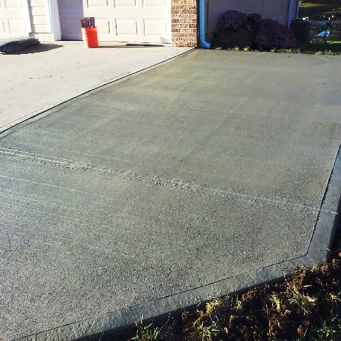 Concrete driveway addition