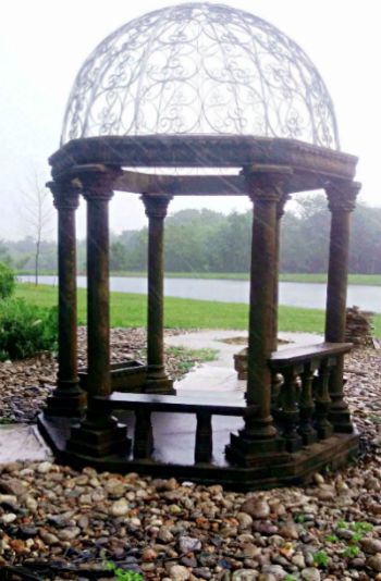 Concrete Gazebo - Acid Stained with Dark Walnut Stain, and Sealed