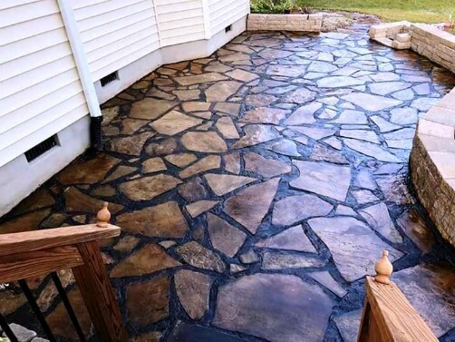 Hardscape Stone Patio Stained, Dyed and Sealed