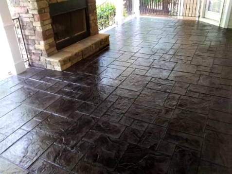 This Beautiful Stained Concrete Porch is Eye-Catching and Easy to Maintain